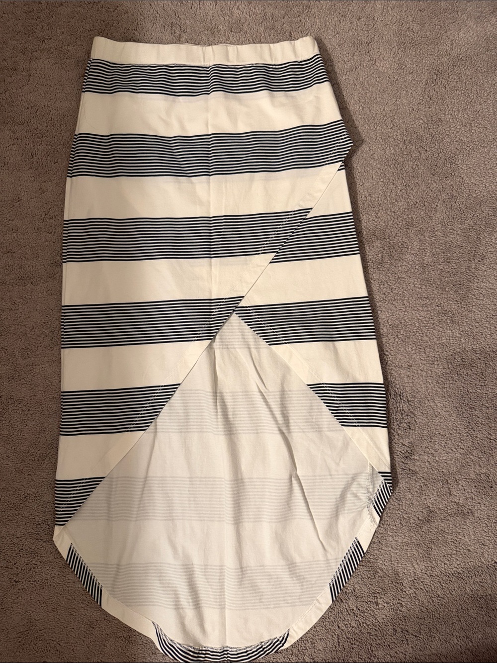 Roxy Navy and White Striped Asymmetrical Wrap Skirt